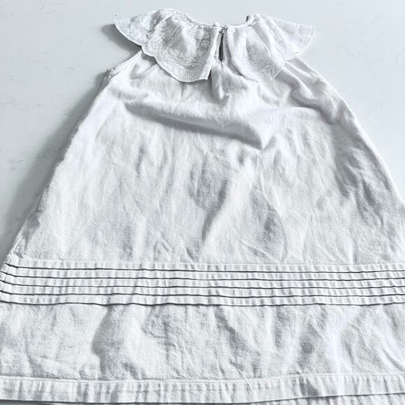 Belle Chiara girls ecru cotton sleeveless dress with lace collar size 6 - Picture 9 of 10